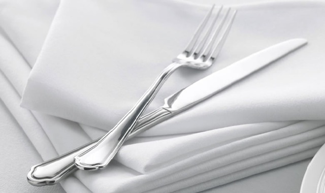 Knife, fork and napkin